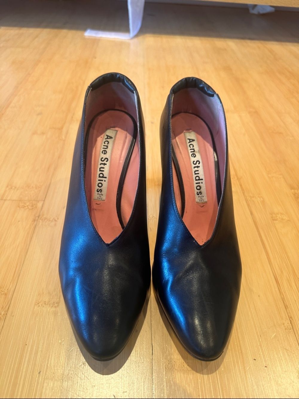 Acne Black Leather Pumps